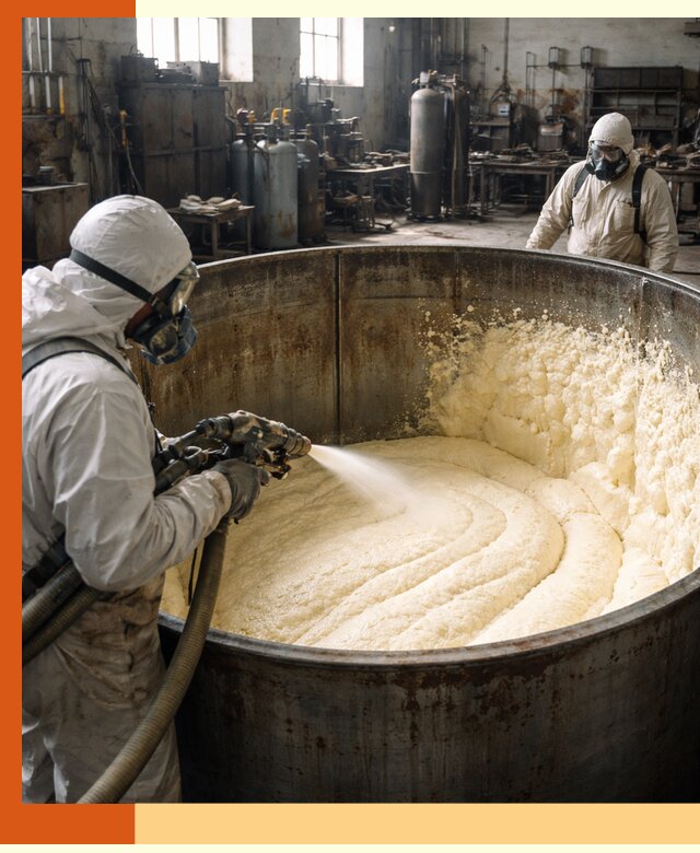 Заливка ппу в емкости с полной изоляцией и герметизацией в Мегионе